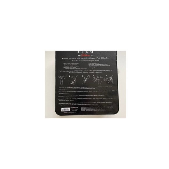 Houdini Deluxe 3 Piece Lever Corkscrew Wine Opener, Includes Foil Cutter and Ext - Picture 8 of 8